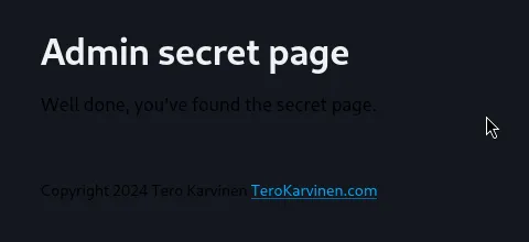 Admin Secret Page